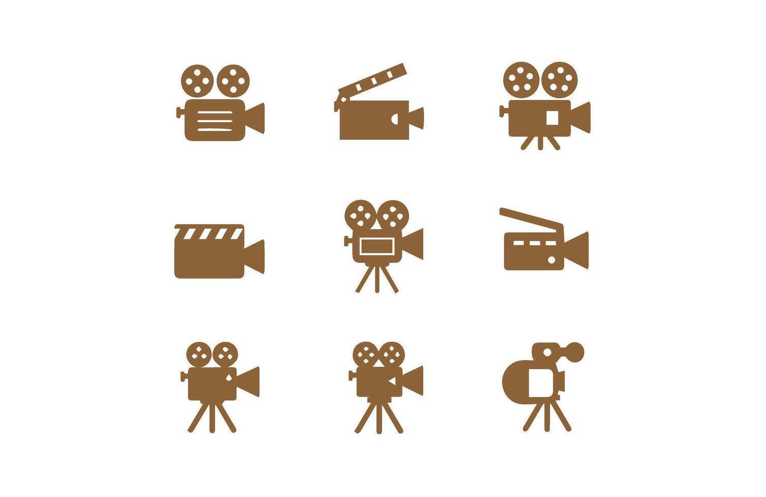 Movie Camera Icon Collection for Old-School Filmmakers vector