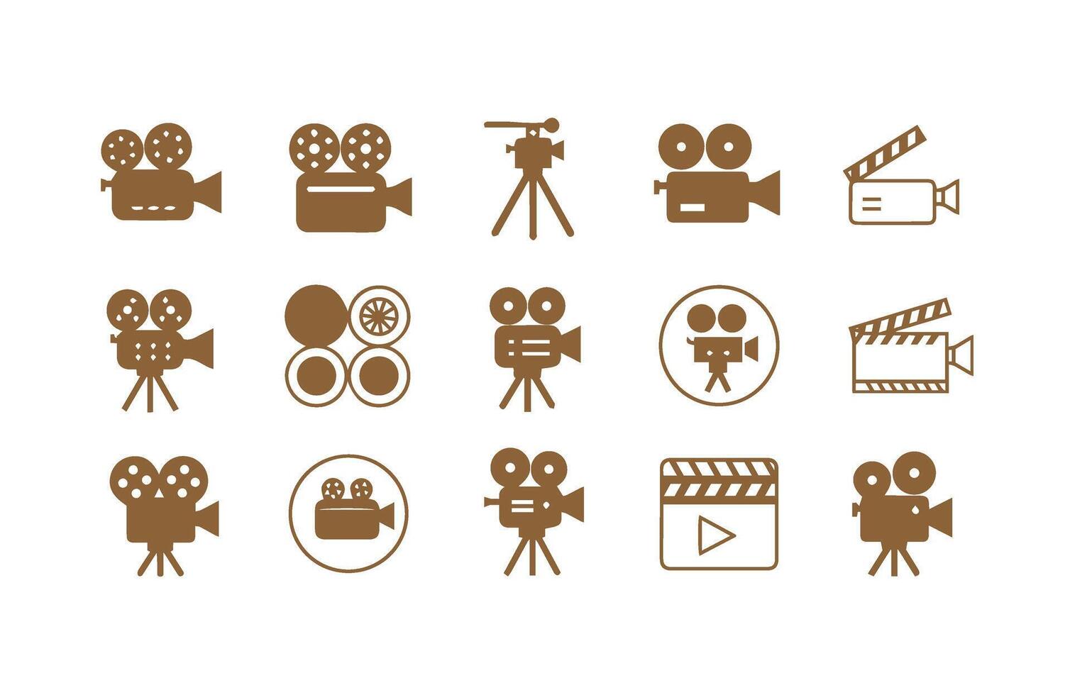 Vintage Filmmaking Camera Icon Collection Studios vector