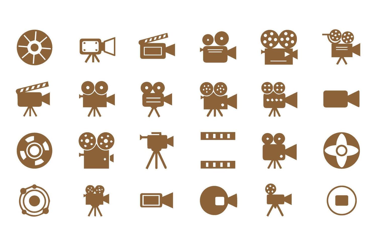 Filmmaking Camera Icon Collection Editing vector