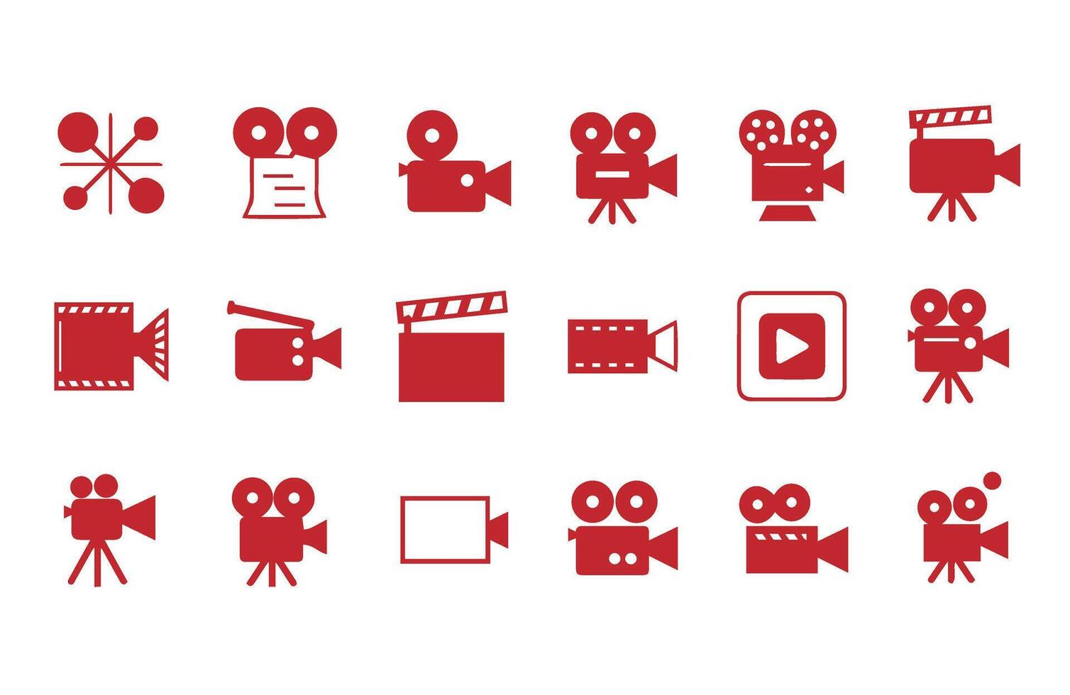 Filmmaking Camera Icon Collection Professional Use vector