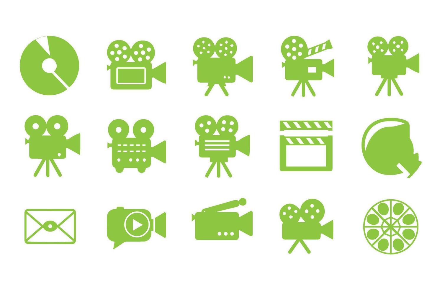 Retro Filmmaking Camera Icon Collection Set vector