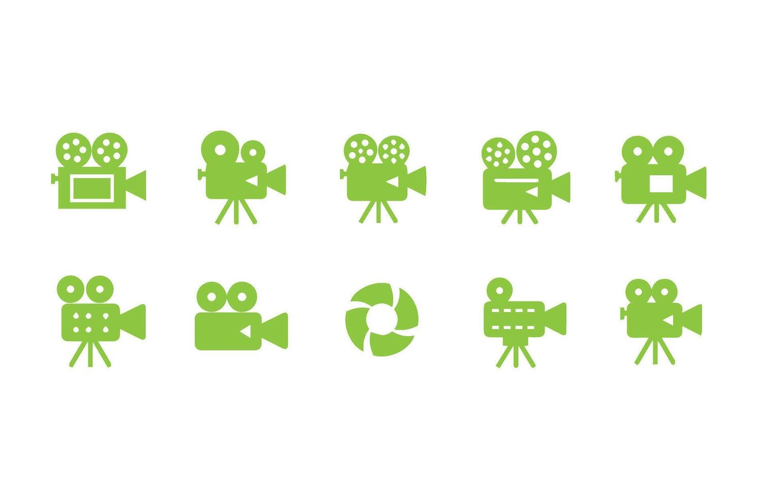 Cinematic Camera Icon Collection Filmmaking vector