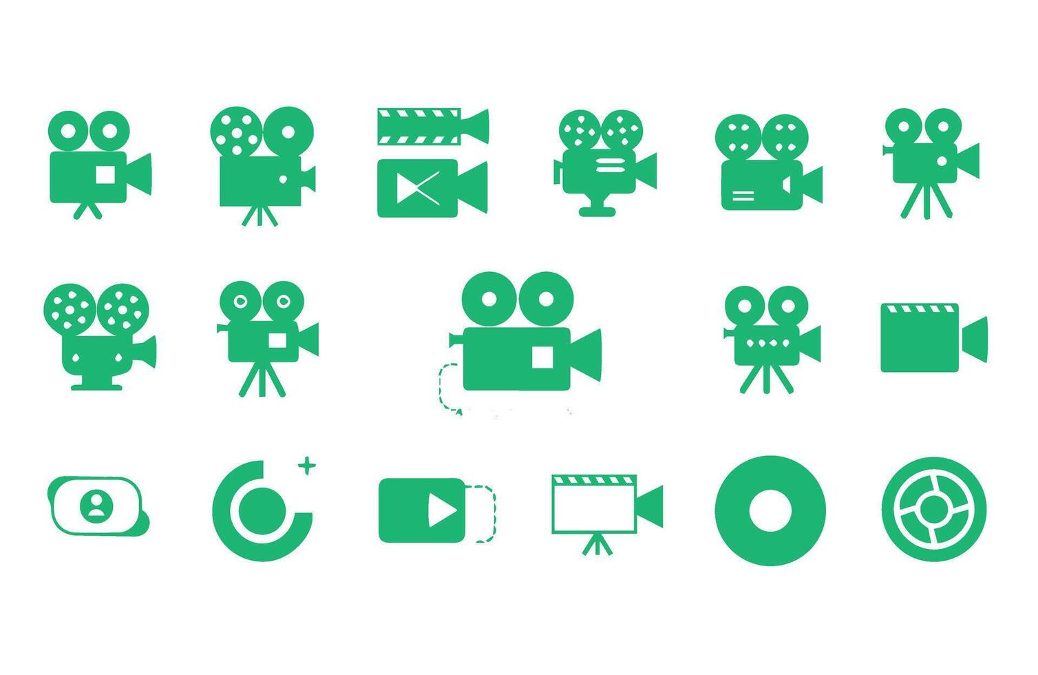 Filmmaking Camera Icon Collection Design vector