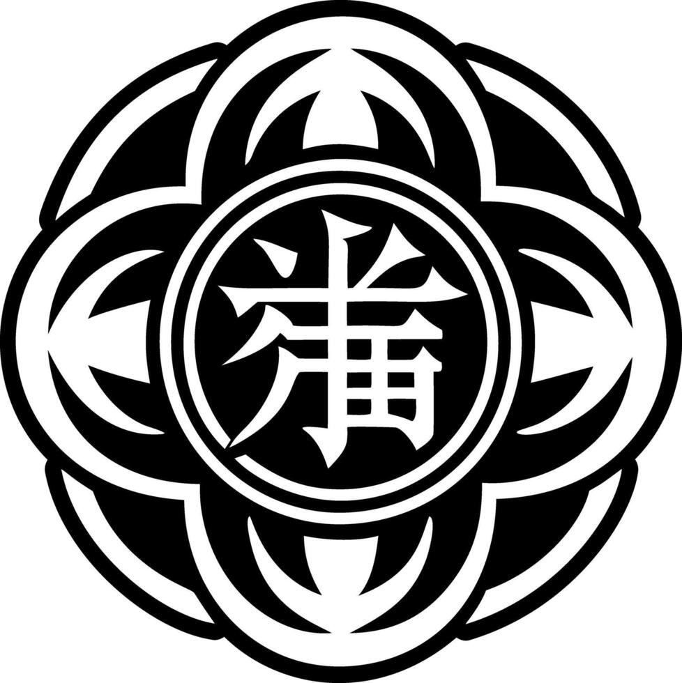 Bishamonten symbol icon in glyph style vector