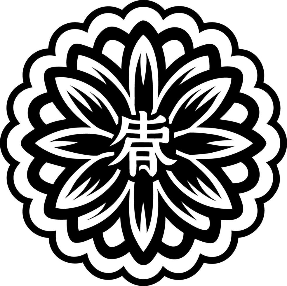 A glyph style icon of chrysanthemum symbol vector
