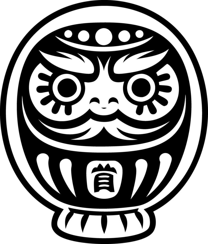 Daruma doll icon in filled style vector