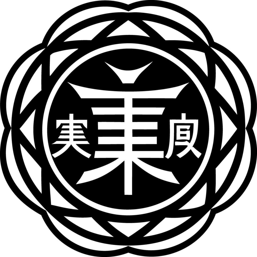 A solid style icon of japanese artwork symbol vector