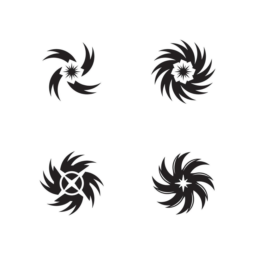 Ninja Shuriken art logo template vector