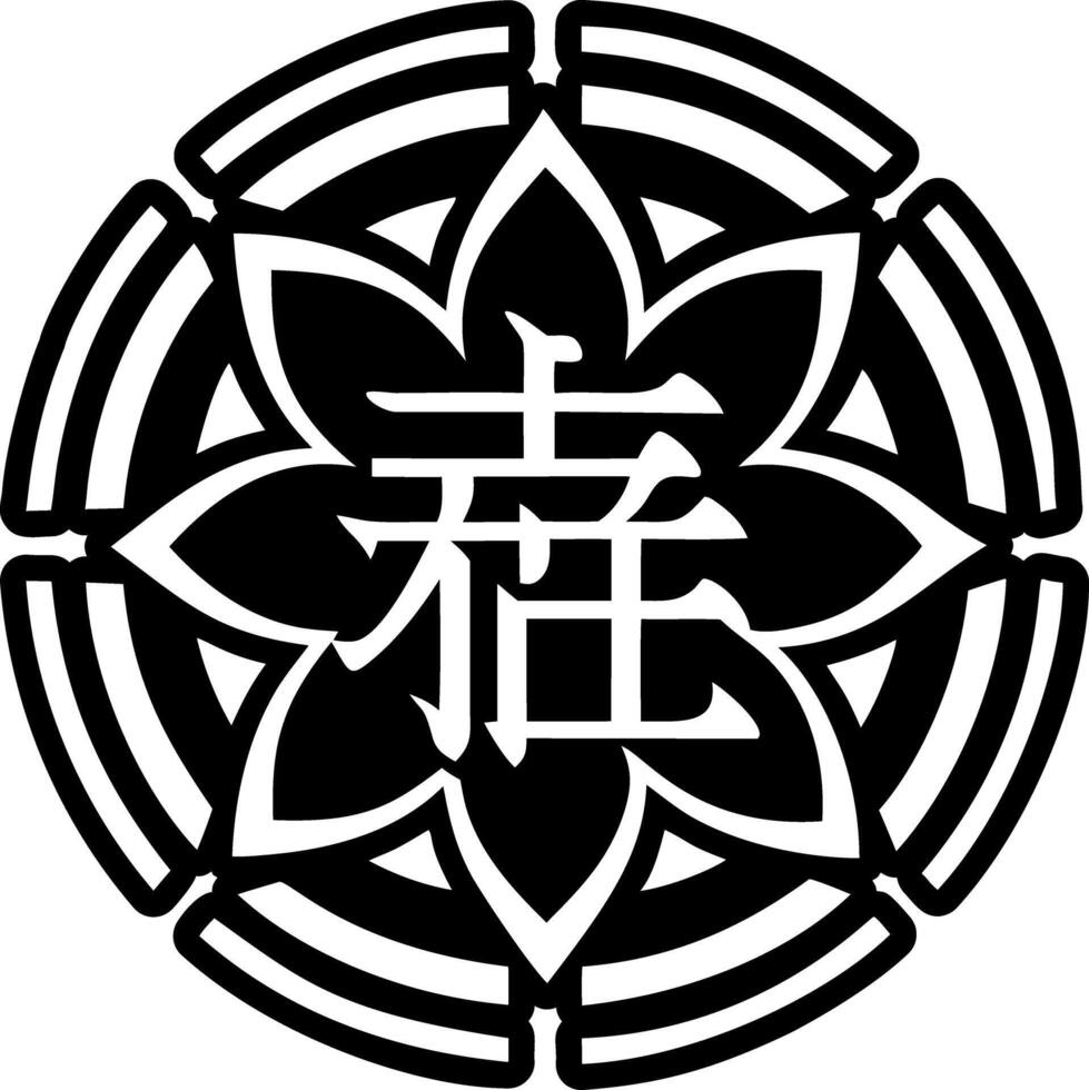 Japanese language symbol icon in solid style vector