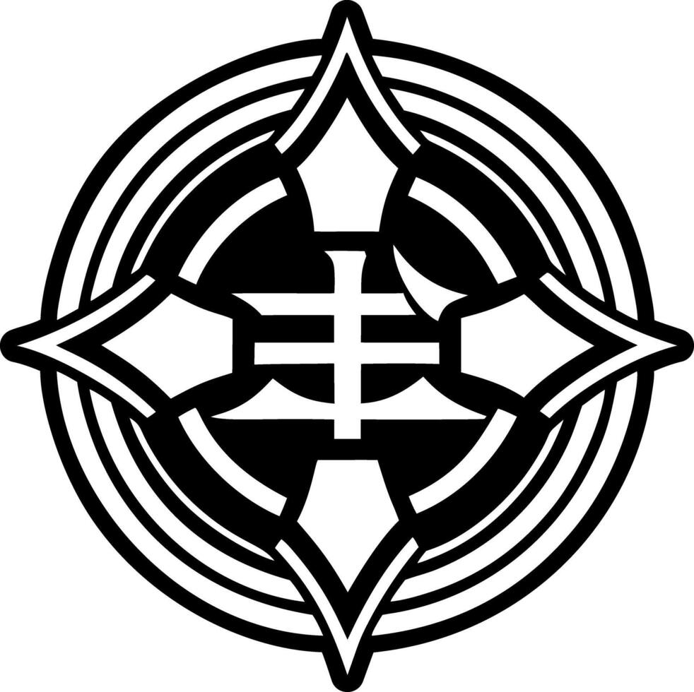 Japanese cross icon in filled style vector