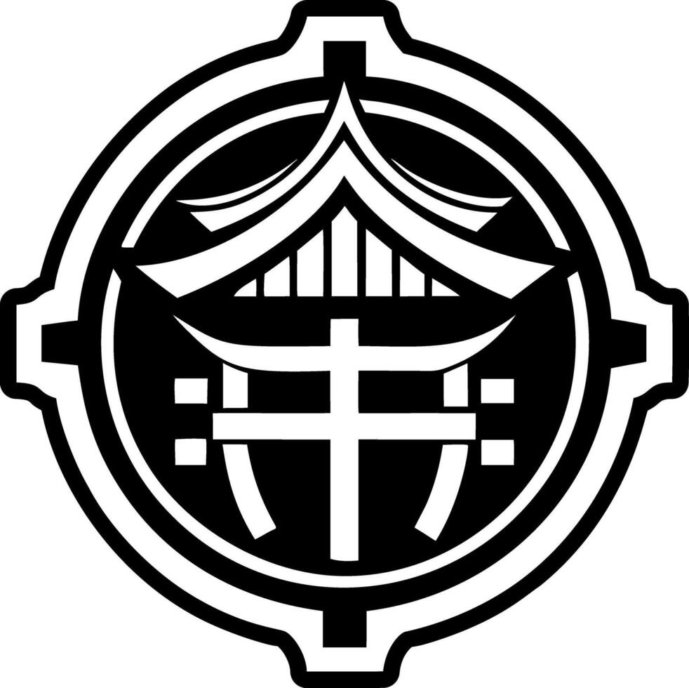 A glyph style icon of japanese faith symbol vector