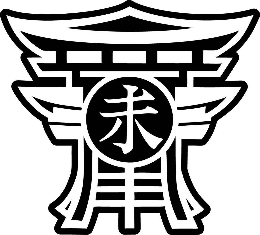 Japanese script icon in filled style vector