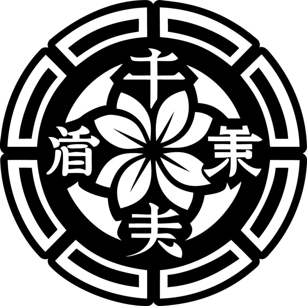 Japanese life symbol icon in glyph style vector