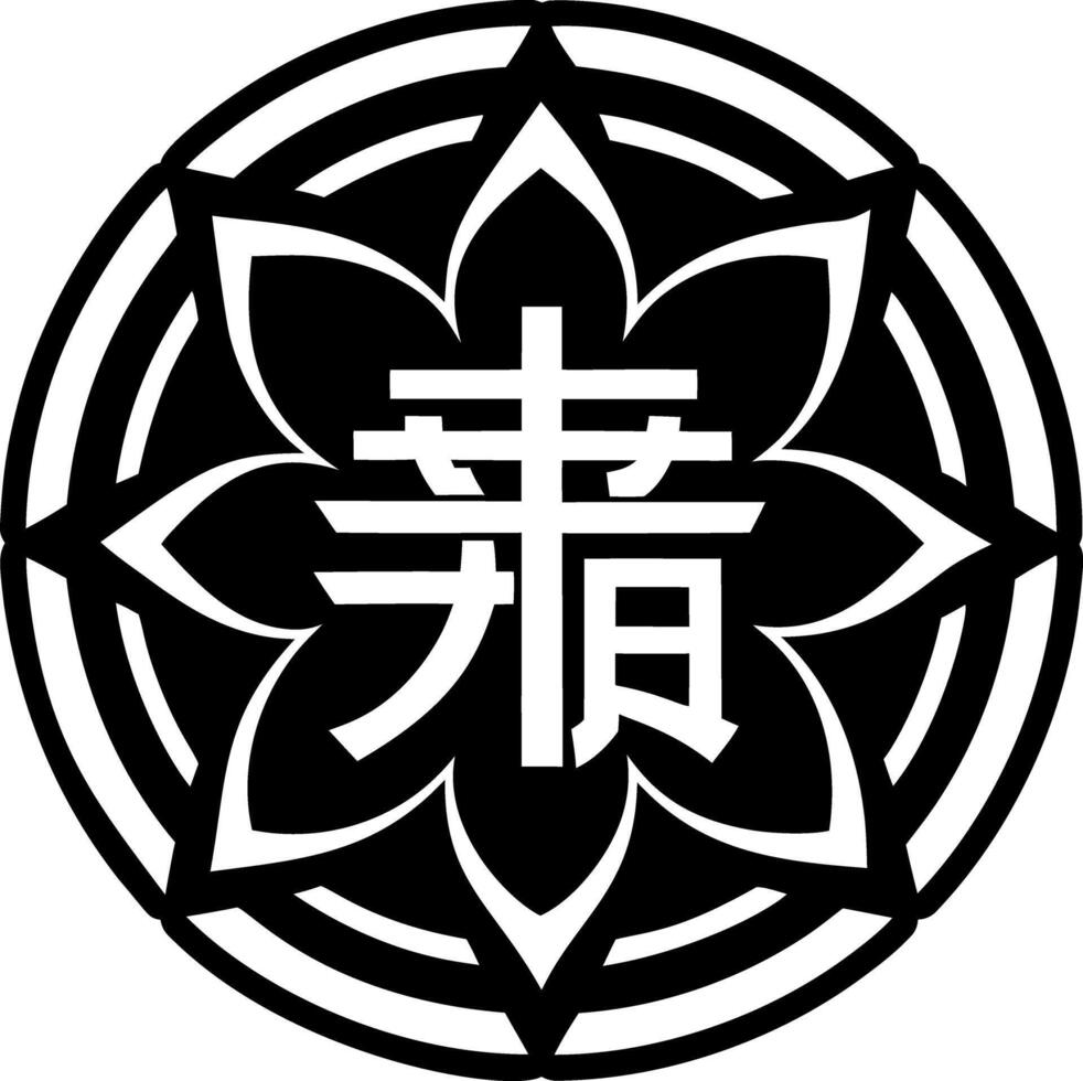 A solid style icon of japanese symbol vector