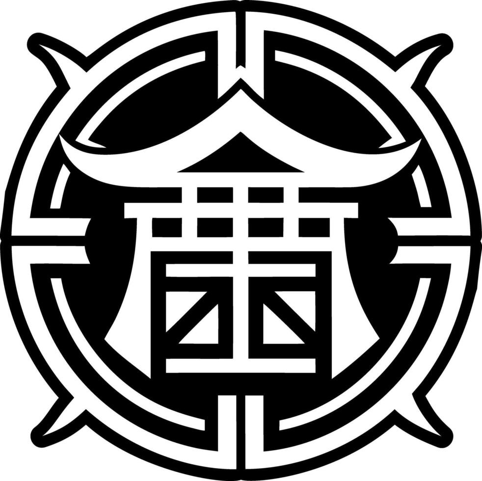 Japanese temple icon in solid style vector