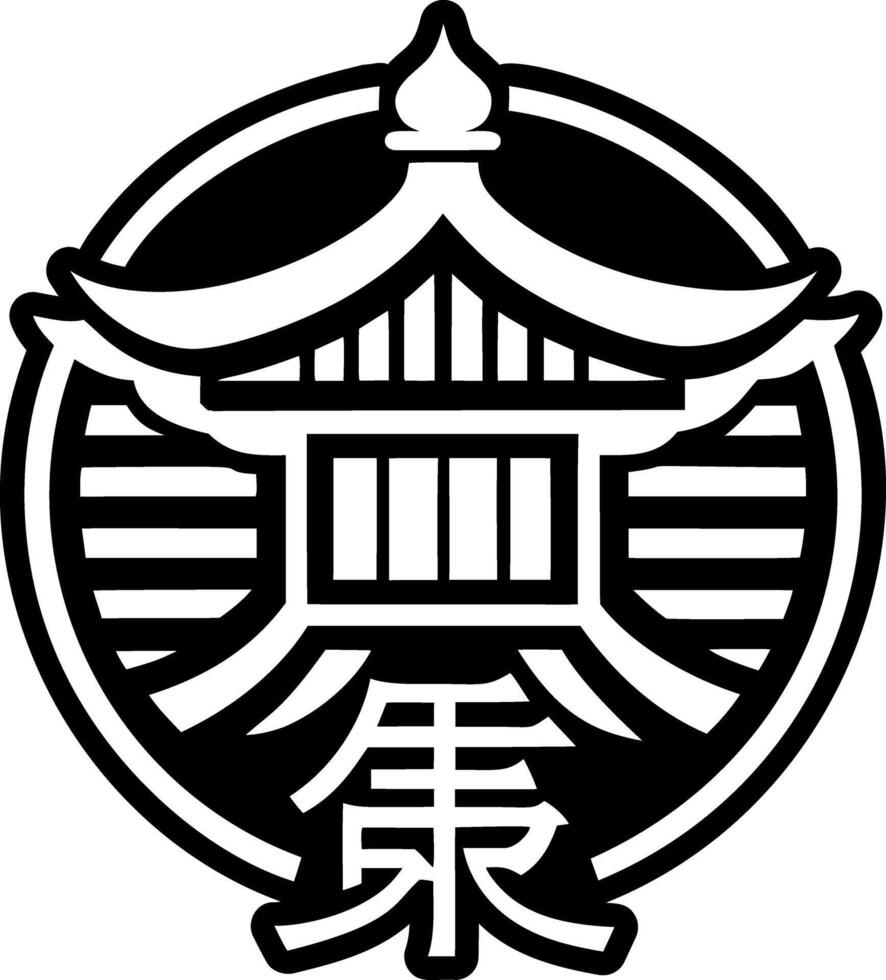 Japanese tradition icon in filled style vector