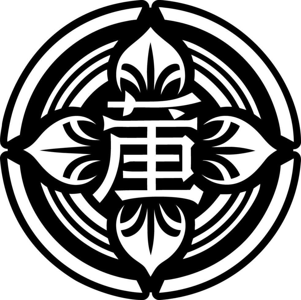 Kanji script icon in solid style vector