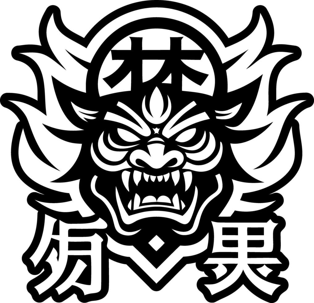 Kanji mask symbol icon in solid style vector