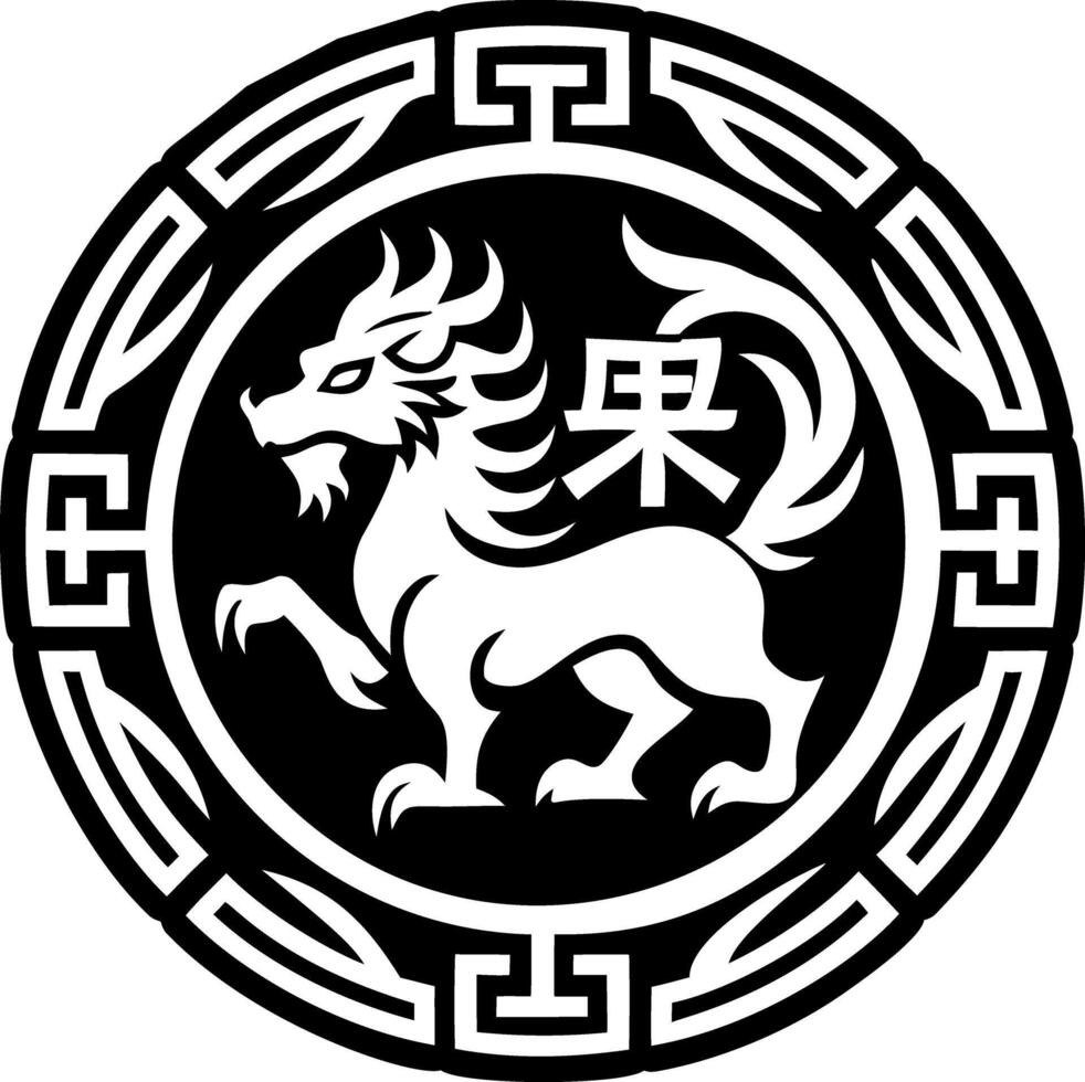A solid style icon of kirin symbol vector