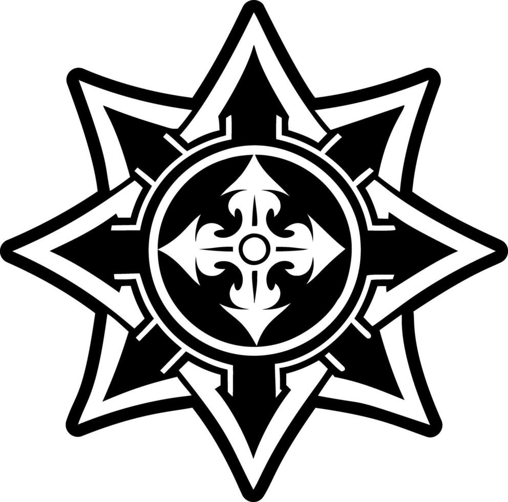 A solid style icon of ninja star symbol vector