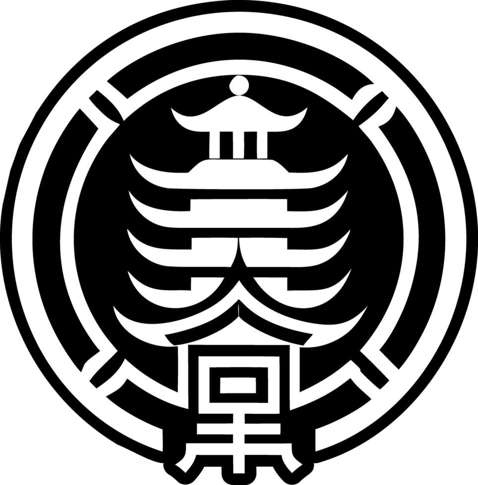 Pagoda symbol icon in glyph style vector