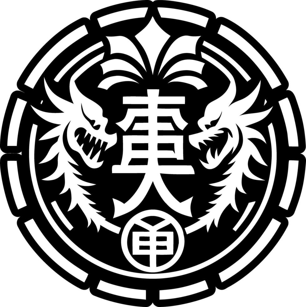 A glyph style icon of ryugu dragon symbol vector