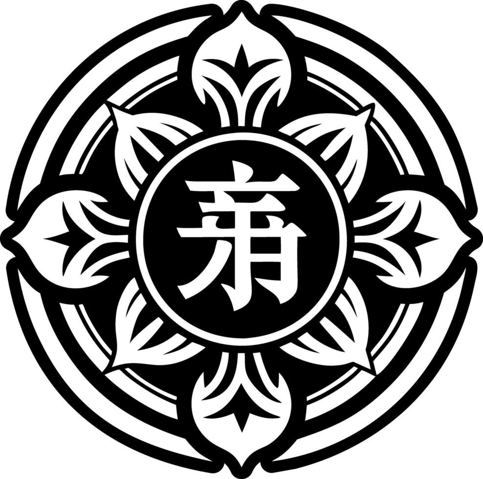 A filled style icon of ryugin flower symbol vector