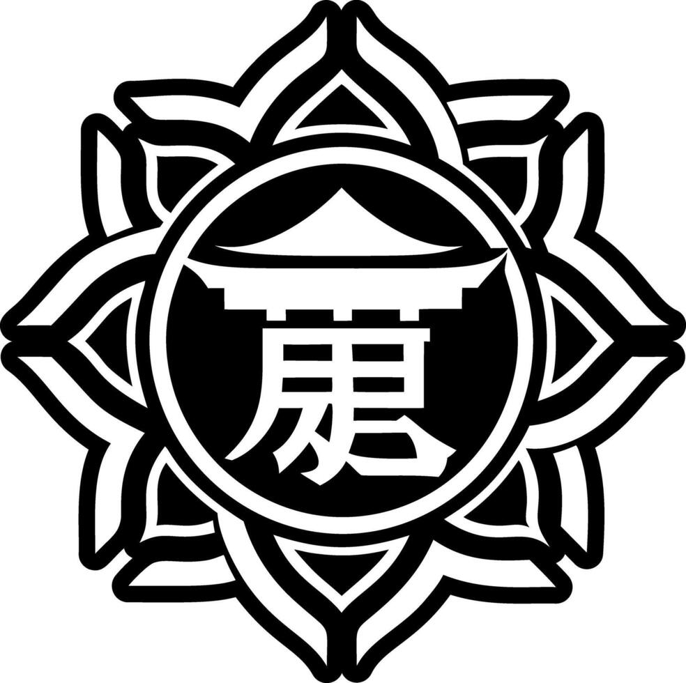 Shikigami symbol icon in glyph style vector