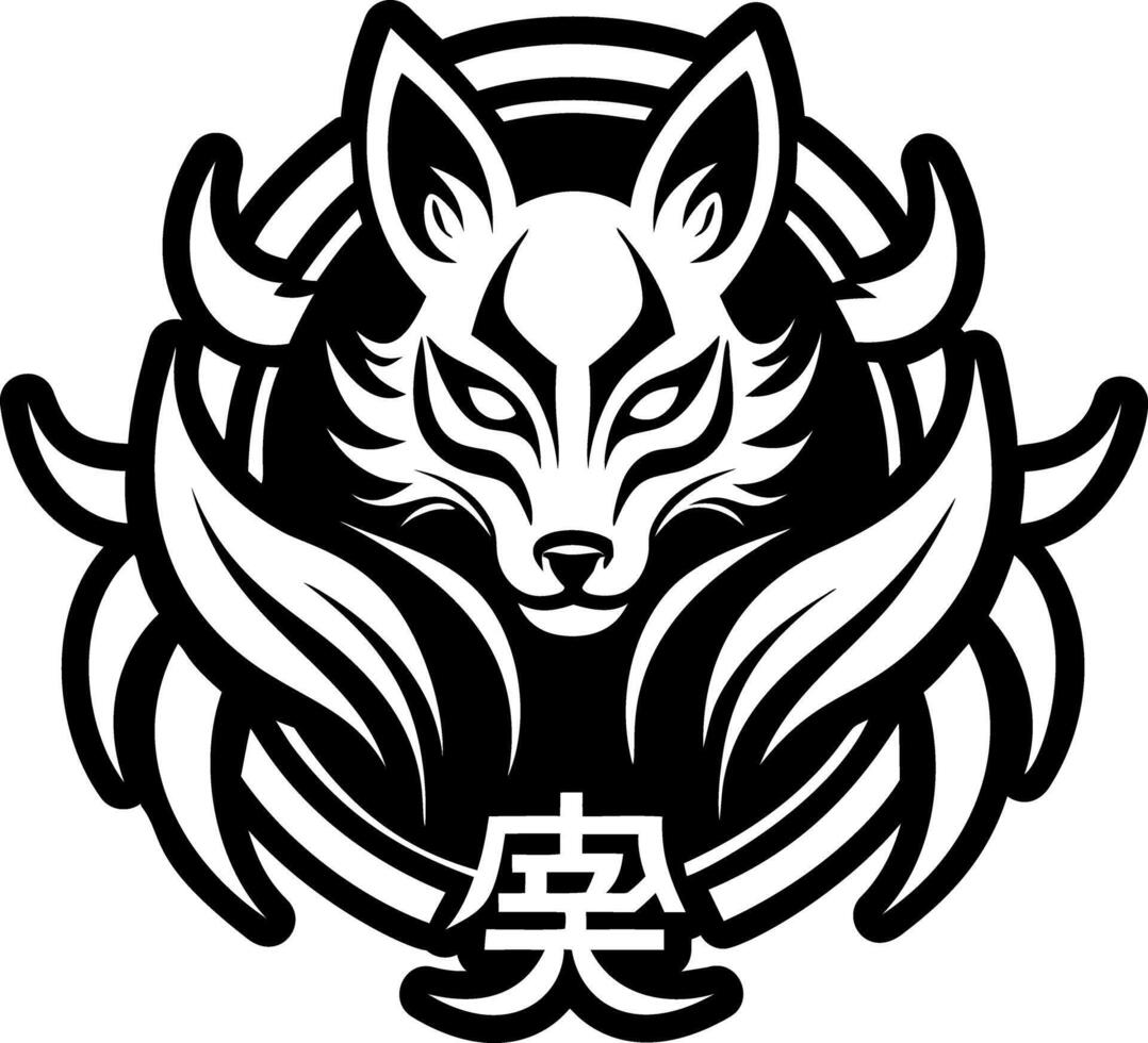 Spirit fox symbol icon in glyph style vector