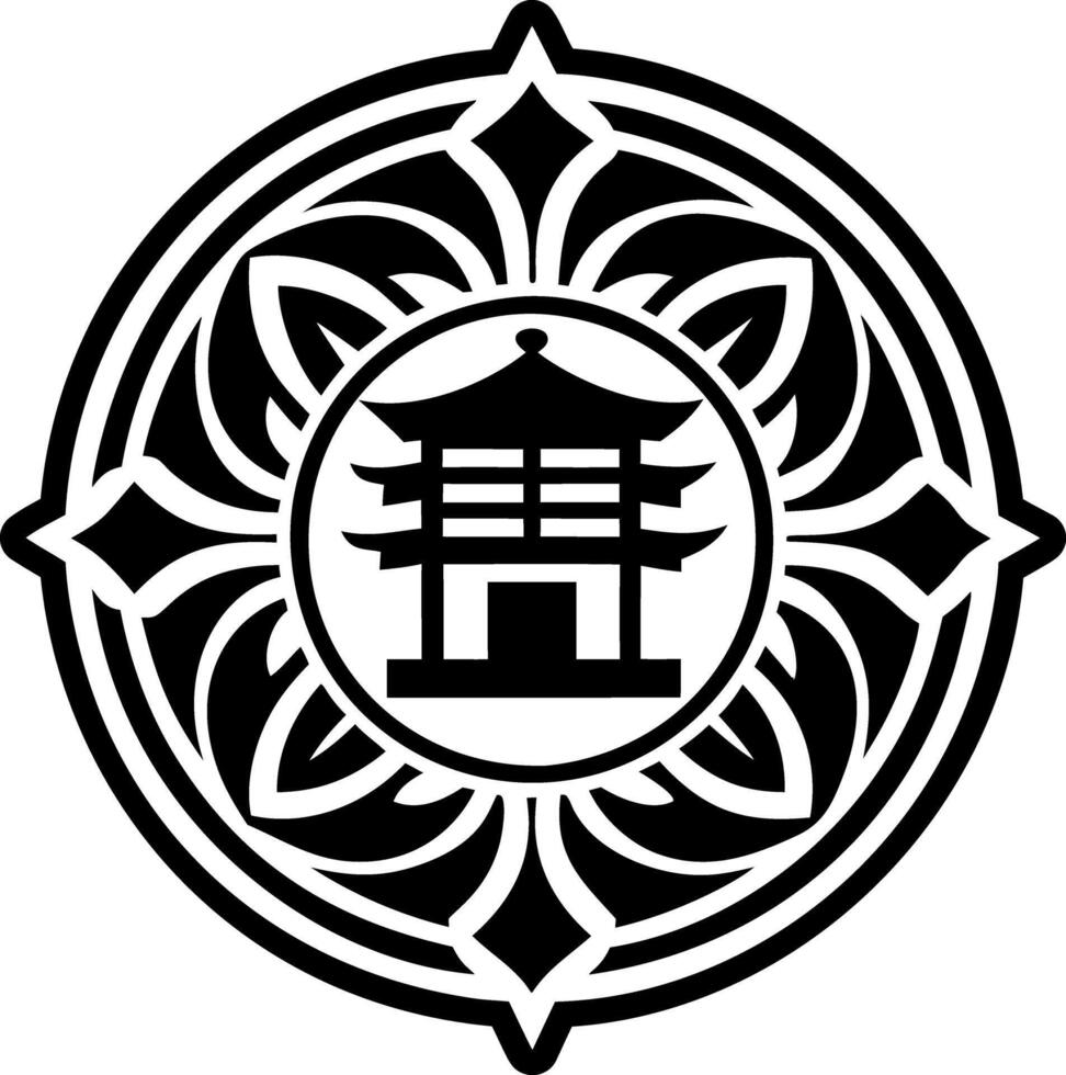 A solid style icon of serenity symbol vector