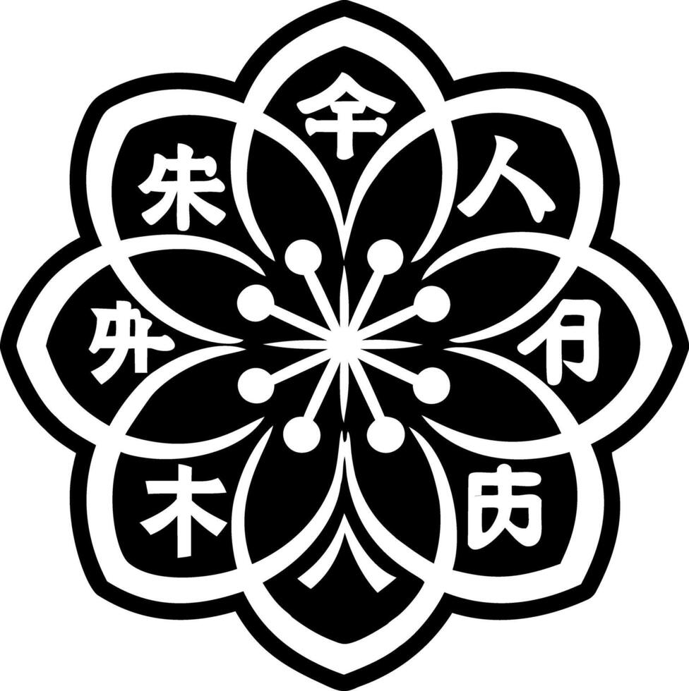 Cherry flower icon in glyph style vector