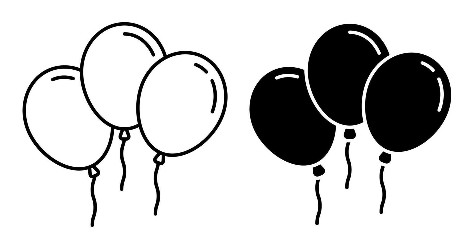 Linear icon. Garland of balloons to decorate special occasions, birthdays and holiday greeting cards. Simple black and white isolated on white background vector