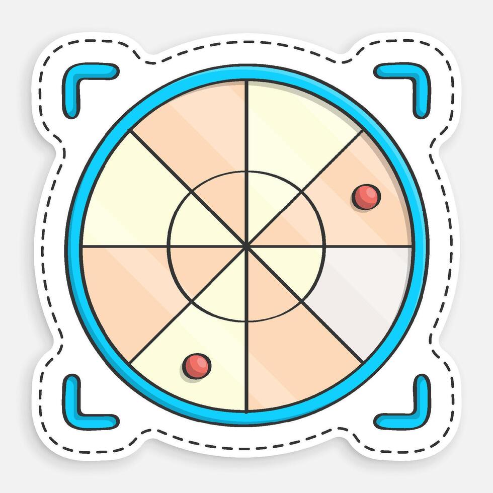 cartoon icon of doodle Radar screen with small red points. Civil Aviation Safety. Airplane flight route control. isolated on white background image vector