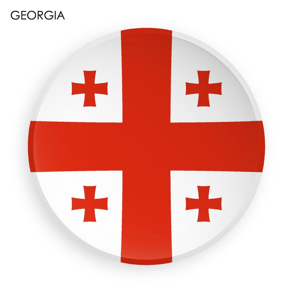 GEORGIA flag icon in modern neomorphism style. Button for mobile application or web. on white background image vector