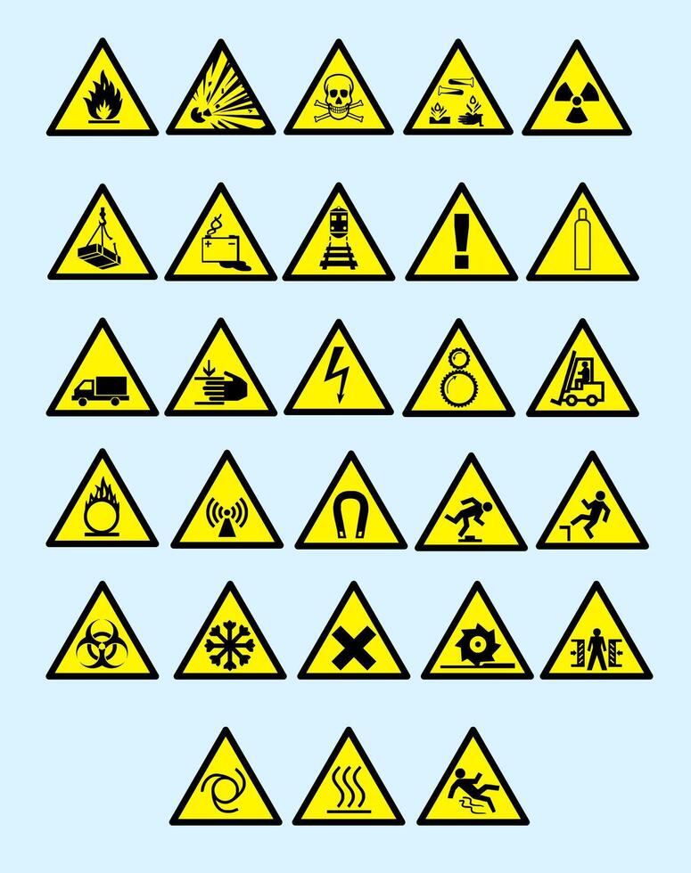 Safety warning signs set vector