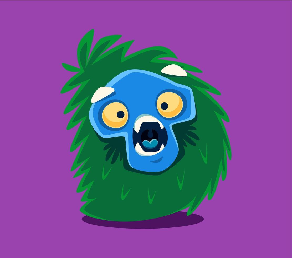 Halloween font letter D spooky monster character vector