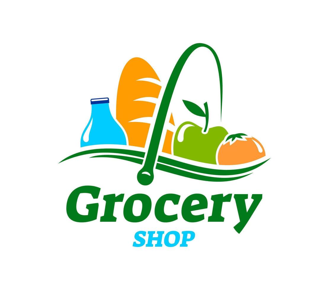 Grocery shop icon for food store and supermarket vector