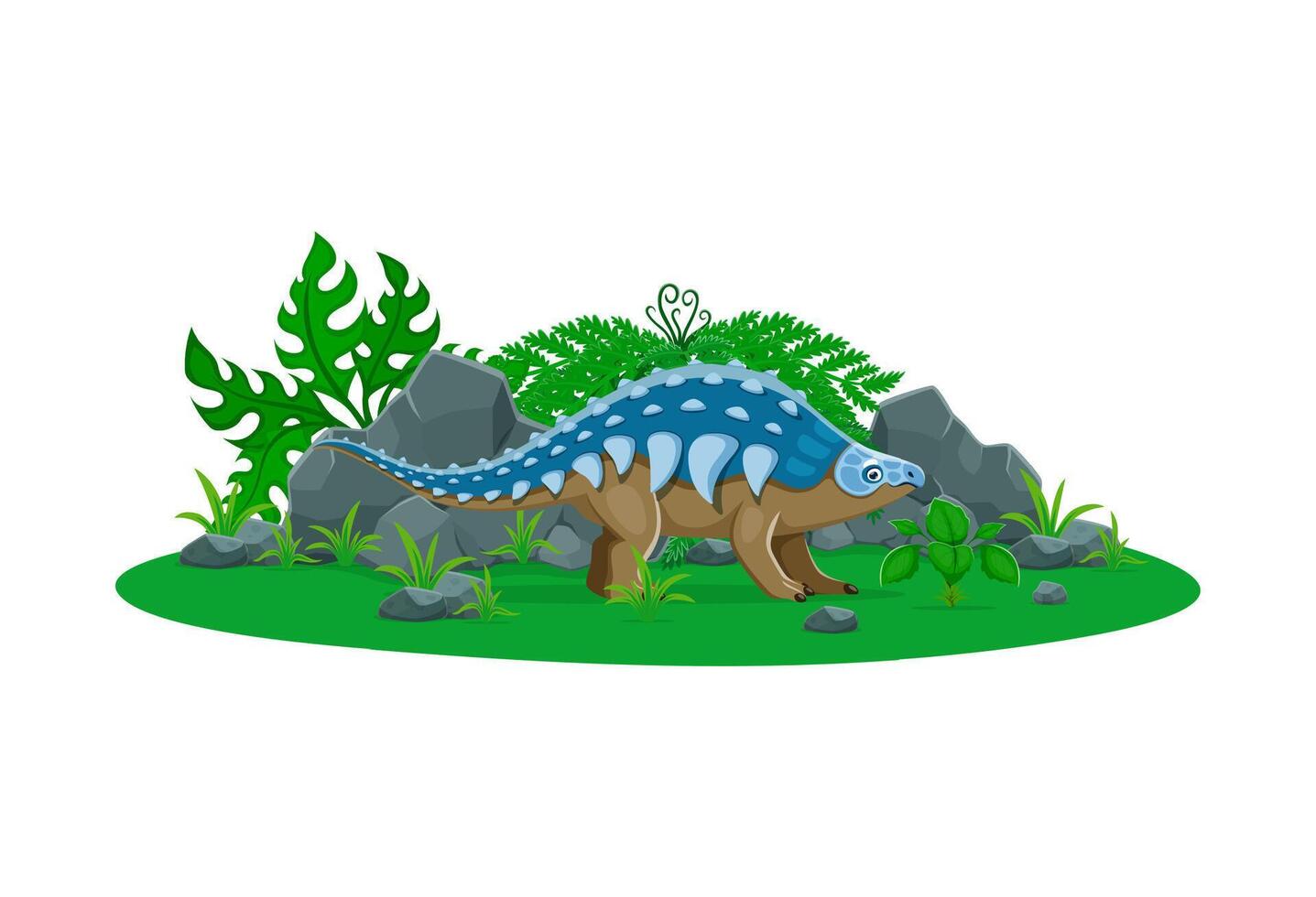 Panoplosaurus prehistoric dino cartoon character. vector