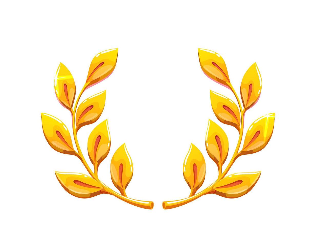 Golden laurel wreath badge for game asset award vector