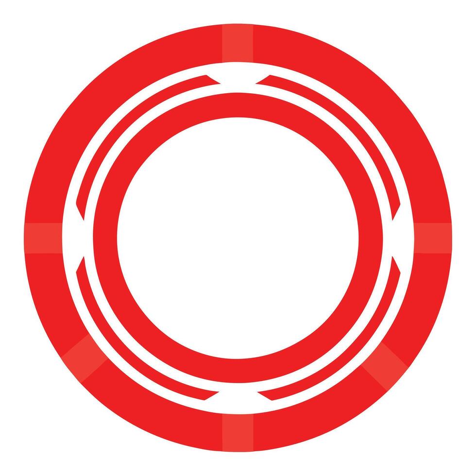 circular logo, red and white color scheme, abstract geometric design, minimalist, modern, symmetrical vector
