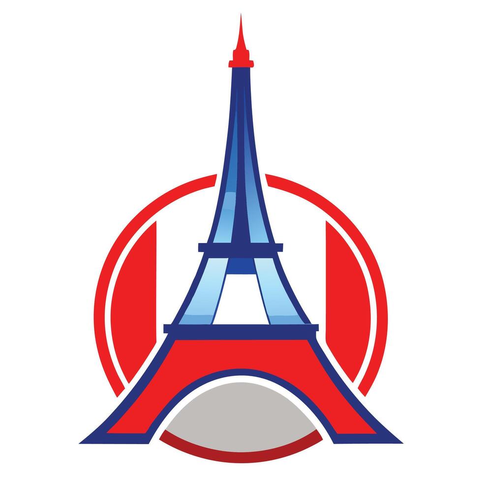 the eiffel tower in paris, france vector