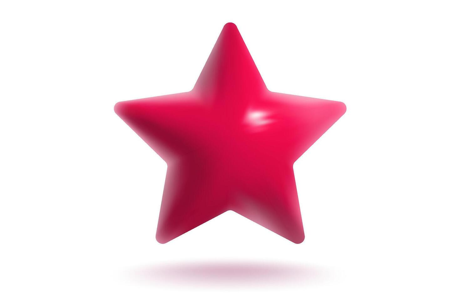 Icon of realistic red star. Achievements for games or customer rating feedback of website. illustration of star in realistic 3d style. vector