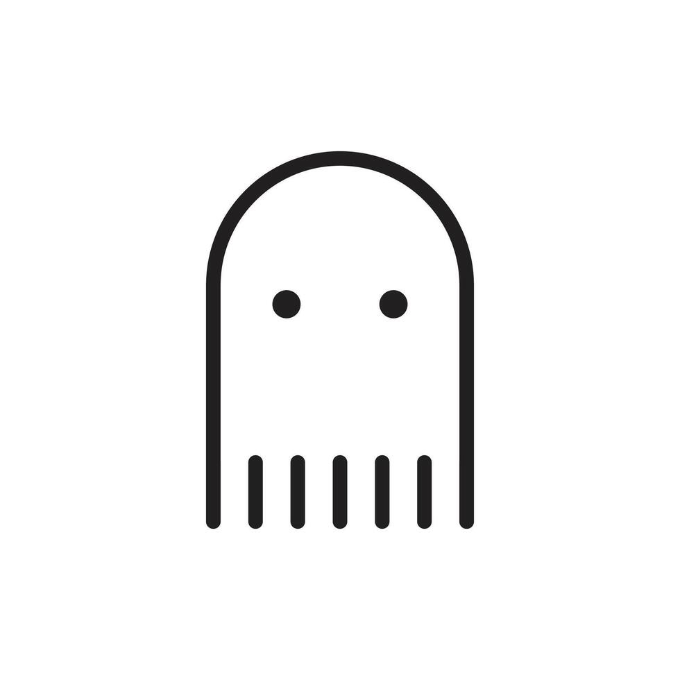 Logo ghost minimalist simple design vector