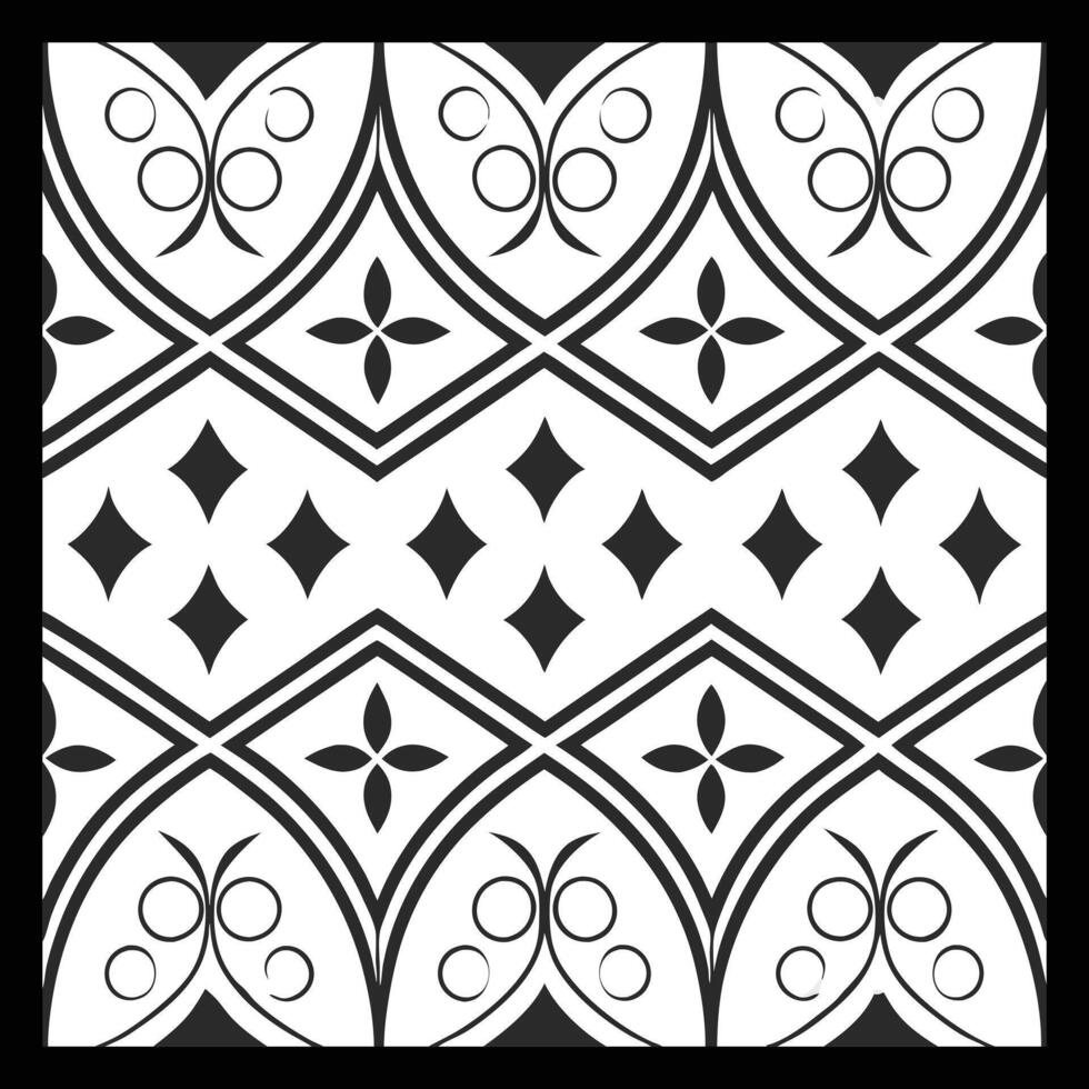a black and white tile pattern vector