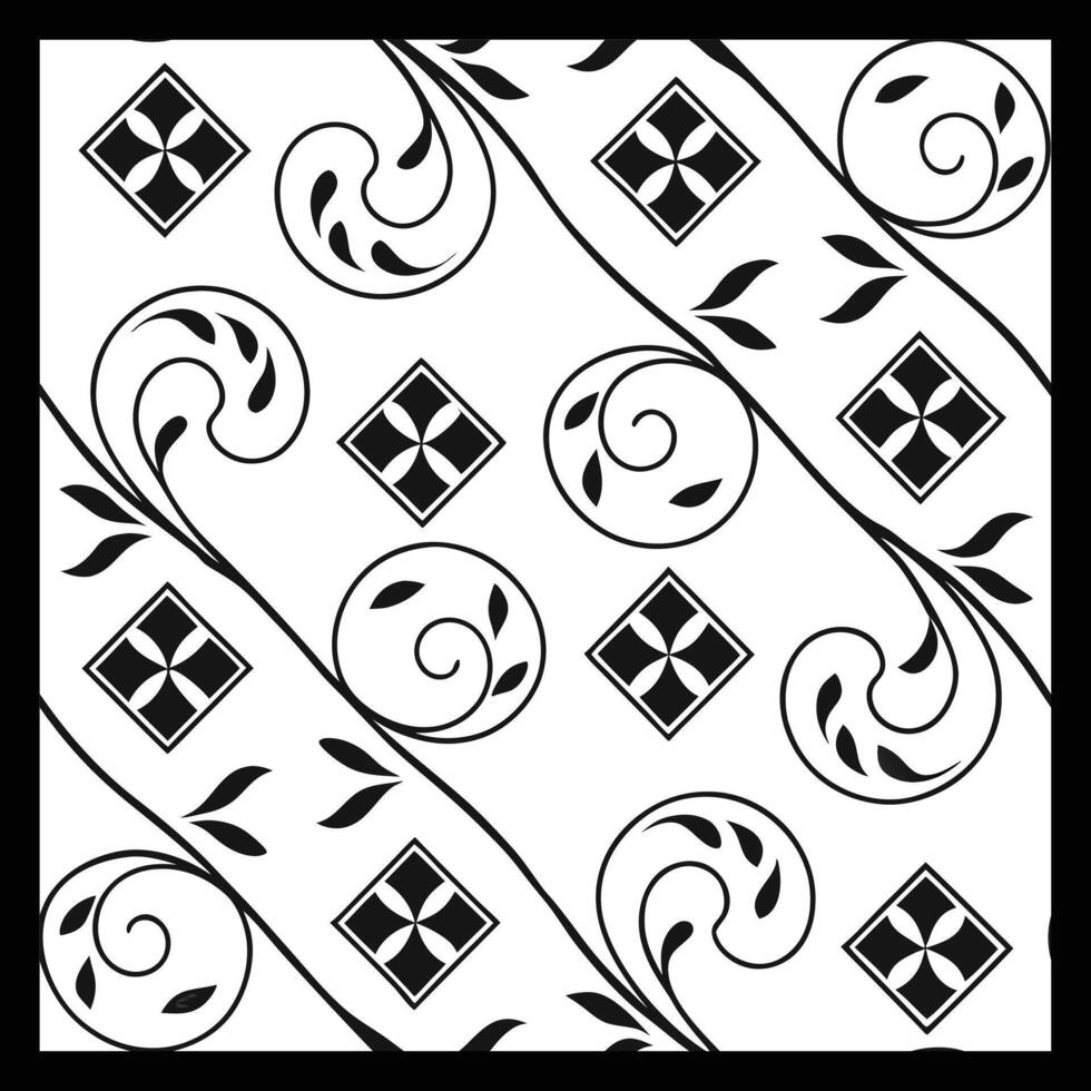 a black and white pattern with a square and a square vector