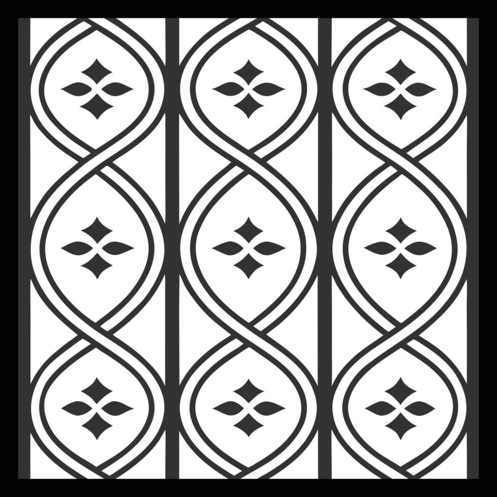 a black and white decorative pattern with a design vector
