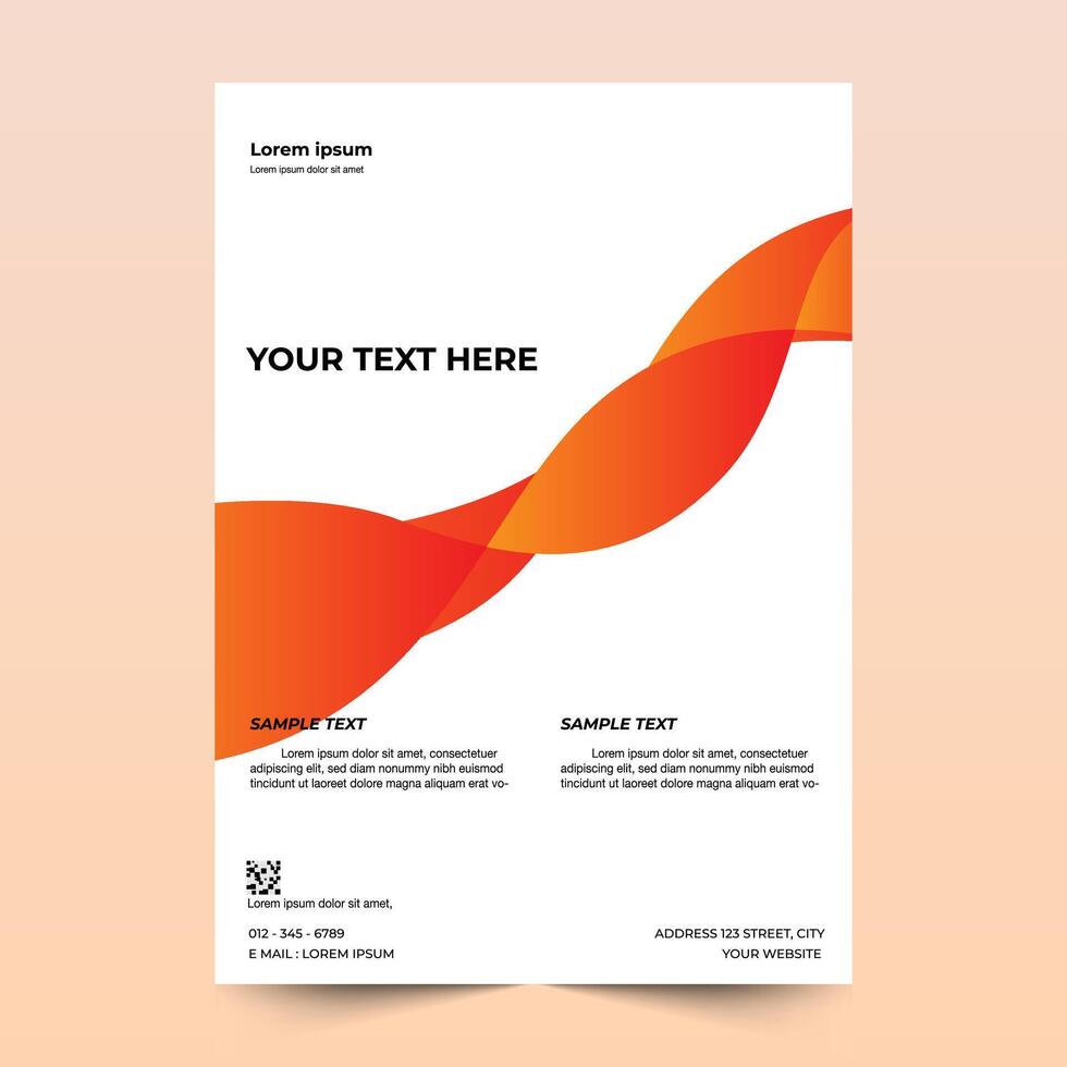 Flyer brochure template design. orange abstract flyer. creative template design. A4 size vector