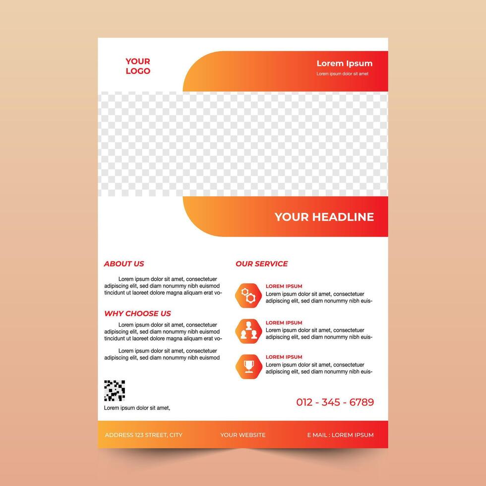 Corporate flyer design, ready to customize. abstract, minimalist business flyer, brochure, template design. A4 size. Easy to use and edit. vector
