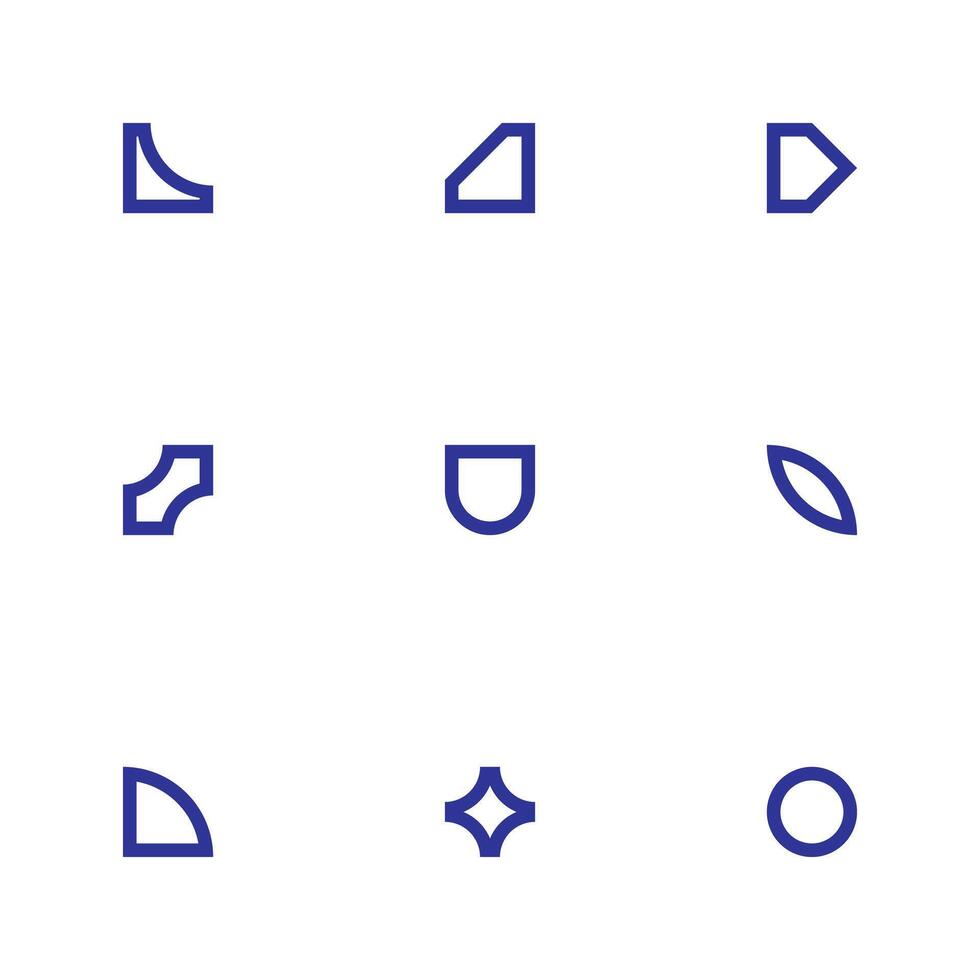 Modern Outline Elements Shape Graphic Design vector