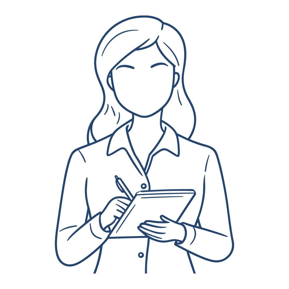 Woman Reading a Book in a Calm and Focused Setting vector